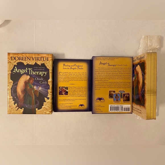 RARE SET* Doreen Virtue - Angel Therapy Handbook and Gold Gilded Oracle Deck - Picture 4 of 6
